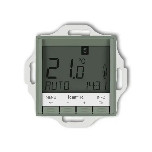 Oferta Mechanizm uniwersalnego elektronicznego tygodniowego regulatora temperatury (podświetlenie białe) Karlik ICON szałwiowy 61IRT-3.1