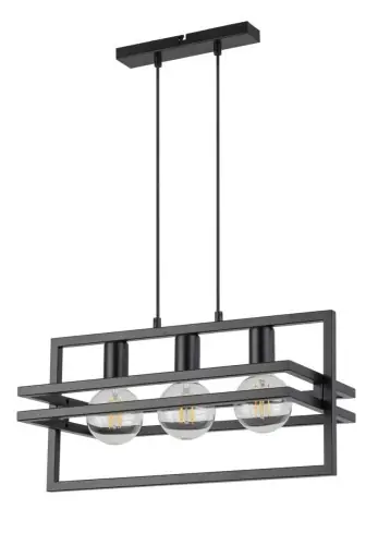 Rabat MERCI 3 lampa wisząca czarny stal lakierowana Sigma lighting