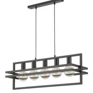 Obniżka ceny MERCI 5 lampa wisząca czarny stal lakierowana Sigma lighting