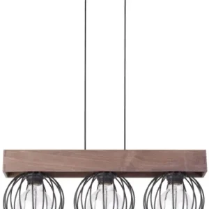 MILAN 3 lampa wisząca BRĄZOWY stal lakierowana + sklejka Sigma lighting Nie przegap