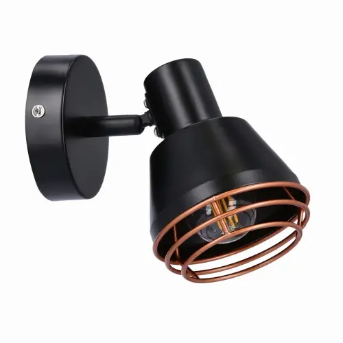 Kup teraz NERIA Lampa Kinkiet Czarny 1x40W E14 Klosz Miedziany