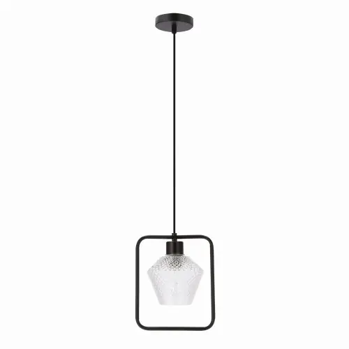 NIKO Lampa Wisząca Czarny 1x40W E27 Klosz Bezbarwny Karbowany Niska cena