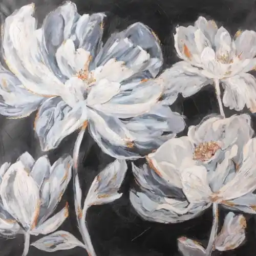 Obraz ręcznie malowany na płótnie 80x80cm Czarny Tani