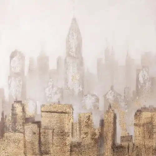 Super okazja OBRAZ RĘCZNIE MALOWANY NA PŁÓTNIE WIOSKA 80X80 CM
