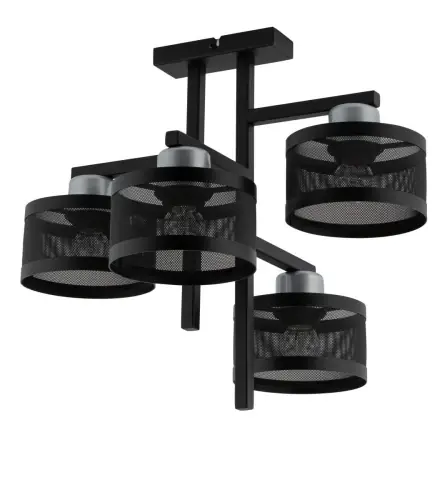 Szybka wysyłka OFF 4 plafon CZARNY SREBRNY stal lakierowana Sigma lighting