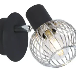 Nowy OSLO Lampa Kinkiet 1x40W E14 Czarny/chrom