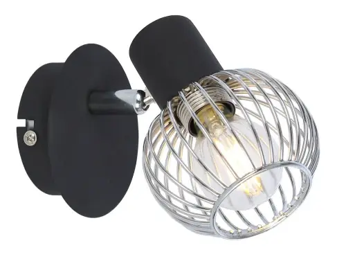 Nowy OSLO Lampa Kinkiet 1x40W E14 Czarny/chrom