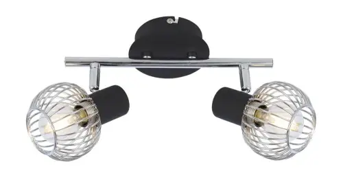 OSLO Lampa Sufitowa Listwa 2x40W E14 Czarny/chrom Nowość