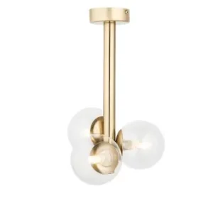 PERLA LUX 3 plafon transparentny stal mosiądzowana Sigma lighting Premium