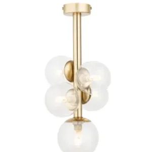 PERLA LUX 5 plafon transparentny stal mosiądzowana Sigma lighting Hit cenowy