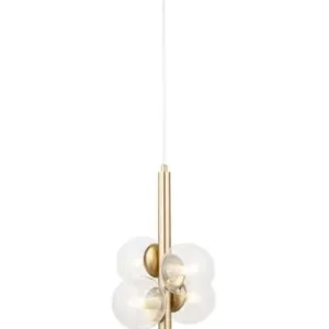 Taniej PERLA LUX 5 zwis transparentny stal mosiądzowana Sigma lighting