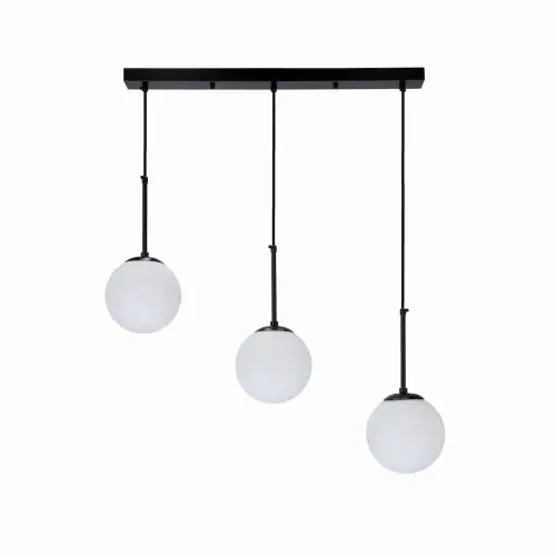 Wybór klientów POMPEI Lampa Wisząca Czarny 3x40W E27 Klosz Biały