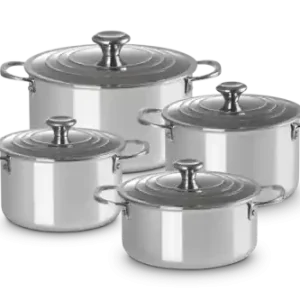 Le Creuset 3-PLY PLUS Zestaw 4 Naczyń do Gotowania Stal Nierdzewna 96605400000000 Ostatnia szansa