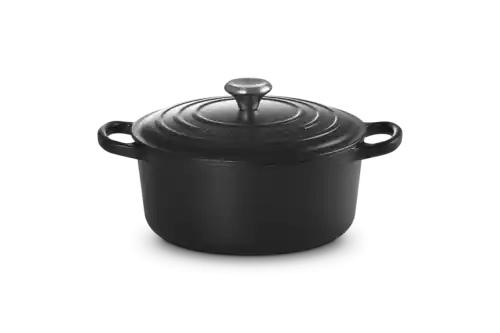 Ostatnie sztuki Le Creuset Brytfanna Okrągła 22cm Czarny Mat Signature 21177220000430