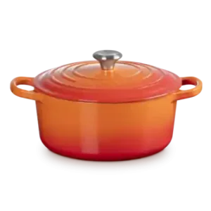 Le Creuset Brytfanna Okrągła 22cm Płomienny, Kolekcja Signature 21177220902430 Łatwy zwrot
