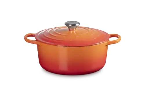 Dostępne od ręki Le Creuset Brytfanna Okrągła 26 cm Płomienny, Kolekcja Signature 21177260902430