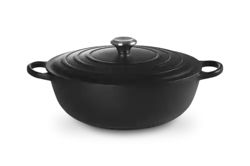 Nie przegap Le Creuset Garnek Żeliwny Signature 32 cm Czarny Matt 21114320000430