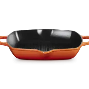 Łatwy zwrot Le Creuset Głęboka Patelnia Grillowa Żeliwna 30cm Płomienny 20200300900422