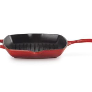 Łatwy zwrot Le Creuset Kwadratowa Patelnia Grillowa 26cm Żeliwo Wiśniowe 20183260600422