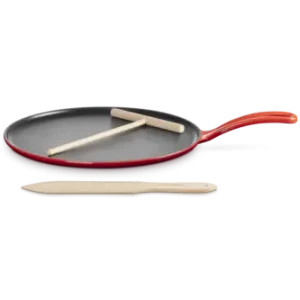 Zniżka Le Creuset Patelnia do Naleśników 27 cm Żeliwo Tradition Wiśniowy 20136270600460