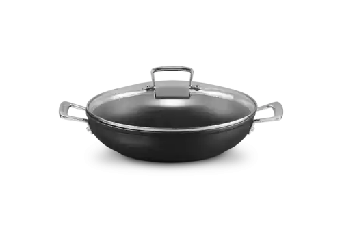Łatwy zwrot Le Creuset Patelnia Profesjonalna 28cm z Pokrywką Szklaną 51107280010502