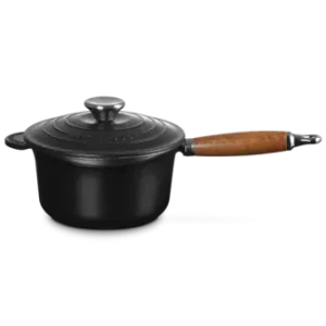 Ostatnie sztuki Le Creuset Rondel z Drewnianą Rączką Żeliwo 18cm Czarny Mat 21139180000460