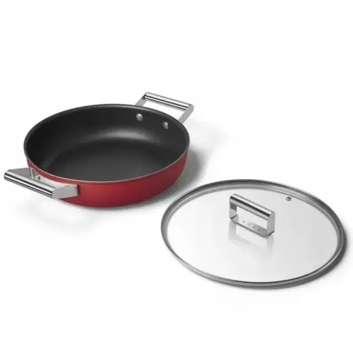 Obniżka ceny Patelnia 28cm stal nierdzewna PTFE Smeg CKFD2811RDM
