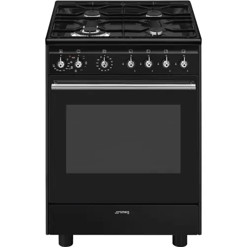 Zamów dziś Smeg CONCERTO Kuchnia 60 cm, piekarnik 8 funkcji, płyta gazowa, czarna