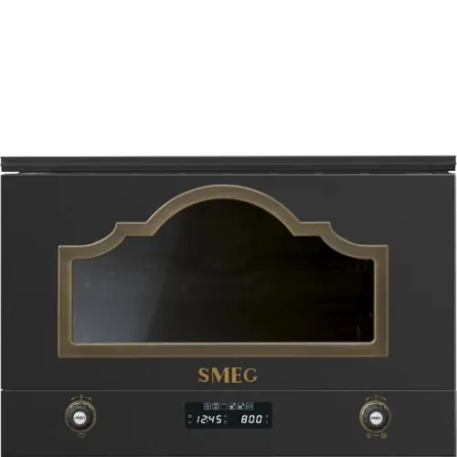 Smeg CORTINA Mikrofalówka 39 cm, grill, LED, 6 funkcji, antracytowy Dostępne od ręki