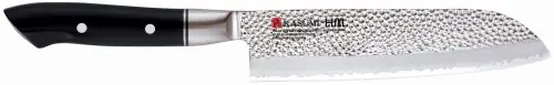 Niska cena Kasumi Nóż Santoku kuty VG10 HM dł. 18 cm młotkowany