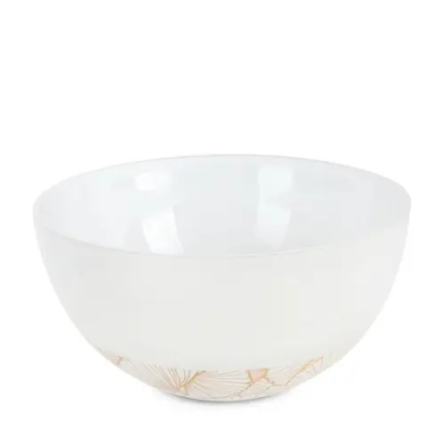 Oferta czasowa MISA OZDOBNA MISKA SZKŁO W LIŚCIE 25X13 BIAŁA