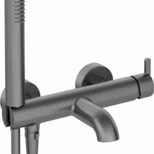 Ograniczona ilość Deante Bateria wannowa z zestawem prysznicowym Silia titanium BQS_D11M