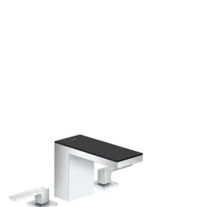 AX MyEdition 3-otworowa bateria umywalkowa 110, Chrom/Czarne Szkło 47070600 Oferta limitowana