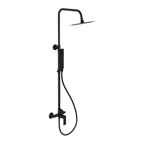 Hit sprzedaży Excellent Glad Rain zestaw prysznicowy ścienny z deszczownicą 25 cm, czarny soft