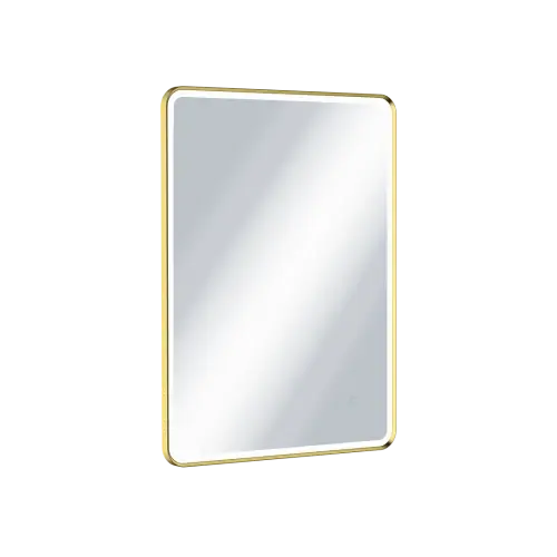 Tylko do końca tygodnia Excellent lustro łazienkowe 80x60 cm z oświetleniem LED, złoty połysk