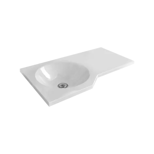 Excellent umywalka Solid Surface 60x34 cm lewa, biały połysk Bestseller