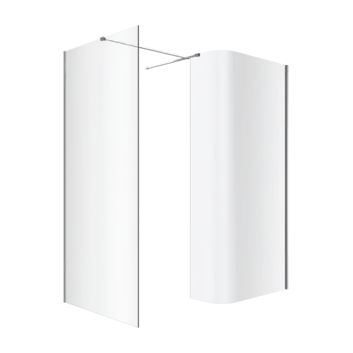 Tylko dziś Excellent Vidoq kabina prysznicowa gięta 120cm, ścianka 93cm, Clean Control