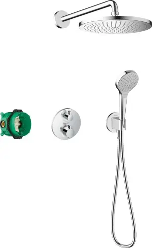 Nie przegap Hansgrohe Croma System prysznicowy 280 1jet z Ecostat S, podtynkowy, Chrom