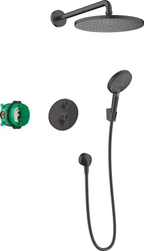 Hansgrohe Croma System prysznicowy 280 1jet z Ecostat S, podtynkowy, Czarny Matowy Premium