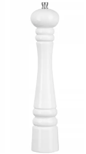 Szybka wysyłka Młynek ręczny drewniany do pieprzu i soli 32cm BIAŁY