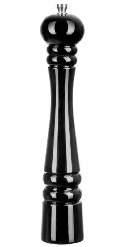 Wyprzedaż Młynek ręczny drewniany do pieprzu i soli 32cm CZARNY
