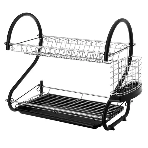 Wyjątkowa oferta Suszarka do naczyń 2 poziomy stojąca Camelia czarna