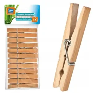 Klamerki spinacze do bielizny prania bambusowe 12szt RAVI Oferta