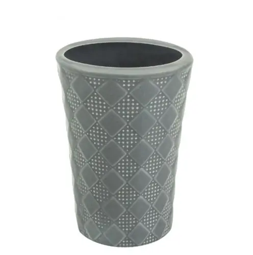 Dodaj do koszyka Kubek łazienkowy ceramiczny KAROS szary patchwork AWD