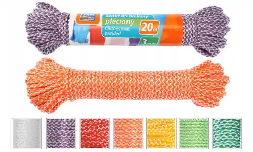 Cena promocyjna Sznurek pleciony do bielizny suszarek na pranie 3mm 20m