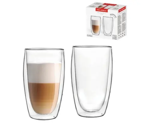 Nowy Szklanki termiczne do kawy Malachit 450ml 2szt