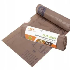 Worki na śmieci z taśmą odpady organiczne bio 60L 10szt Eco Bags Ravi Kup online