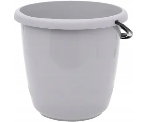 Dostępne od ręki Wiadro wiaderko plastikowe okrągłe TUTTI 6 L szare