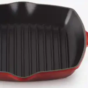 Bezpieczna płatność Patelnia grillowa żeliwna 26cm Signature wiśniowa LE CREUSET