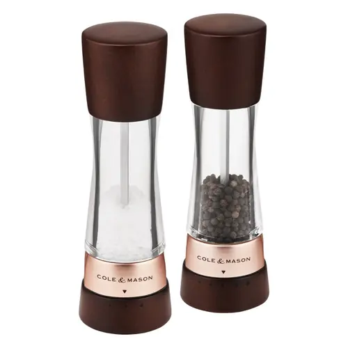 Oferta czasowa Zestaw młynków krokowych do soli i pieprzu 19cm Derwent Chestnut&Rose Gold COLE&MASON